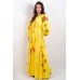 Boho Style Ukrainian Embroidered Maxi Broad Dress Yellow "Ukrainian Tradition"